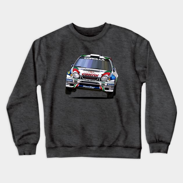 Toyota Corolla WRC Crewneck Sweatshirt by Mario Ramos Rally Art